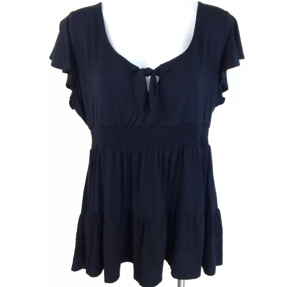 Torrid Super Soft Knits Tie Bust Babydoll Top - Picture 2 of 4